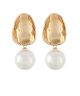 GS PEARL DROP TEARDROP METAL EARRING