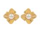 GS TEXTURED FLOWER PETALS PEARL EARRINGS