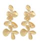 GS TEXTURED FLOWER & PEARL LINEAR EARRINGS