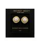 GS ROUND PEARL TEXTURED FRAME STUD EARRINGS