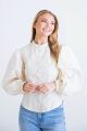 KARLIE SOLID POPLIN BUTTON TOP