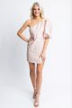 KARLIE ONE SHOULDER JACQUARD DRESS