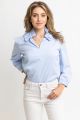 KARLIE SOLID POPLIN RUFFLE NECK TOP