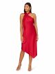 AIDAN MATTOX SATIN HALTER MIDI DRESS