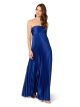 AIDAN MATTOX STRETCH CHARMEUSE PLEATED GOWN