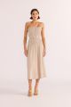 MINKPINK ARTEMIS SHIRRED MIDI DRESS