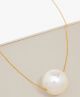 ZENZII SMALL GOLD CHAIN W/ PEARL PENDANT NECKLACE