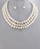 3 LAYERED PEARL NECKLACE
