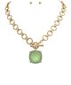 GS SQUARE STONE PENDANT NECKLACE
