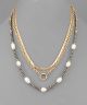 GS FRESHWATER PEARL & CHAIN LAYER NECKLACE