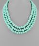 GS 3 ROW COLOR WOOD BALL NECKLACE