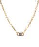 GS PAVE OVAL LOCK NECKLACE