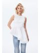 THEO THEIA PEPLUM MIX MEDIA TOP