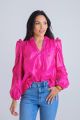 KARLIE SOLID PLEATHER RUFFLE SLV TOP